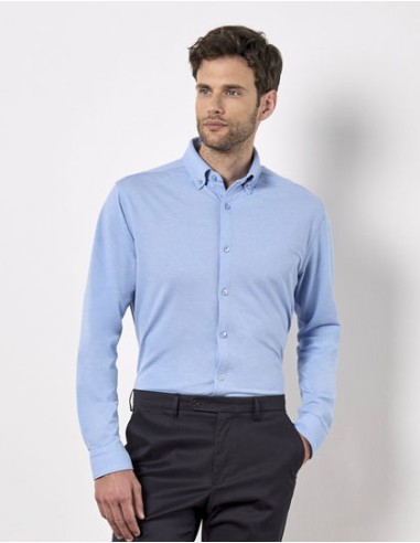 KUS-KK143-Tailored Fit Superwash® 60º Pique Shirt Long Sleeve